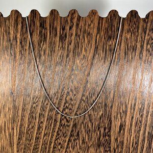 Sterling Silver 925 Box Chain Necklace 18" For Women